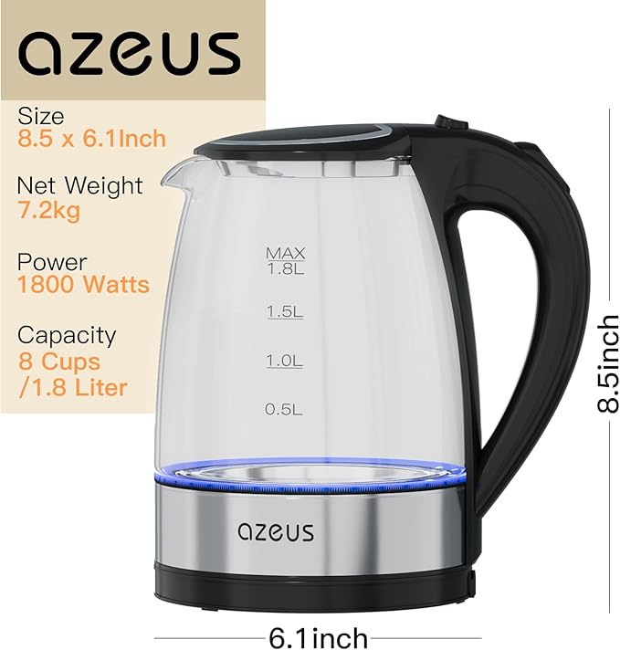 AZEUS Fast Boil Electric Water Kettle, 1.8L Large Capacity - Image 10
