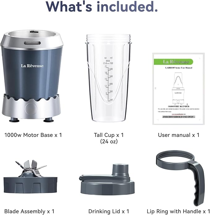 La Reveuse Personal Size Smoothie Blender Pro, 1000W High Speed - Image 8