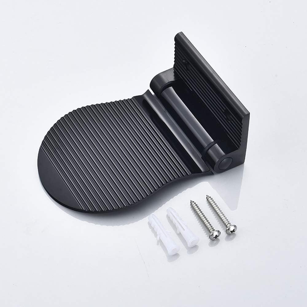 Shower Foot Rest for Shaving, Wall Mounted Folding Foot Stand for Bathroom, Black Metal