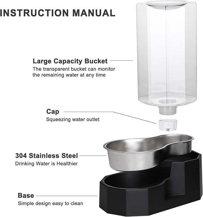 Sfozstra Large Dog Water Dispenser: 8L Large Capacity Gravity Water Feeder - Image 5