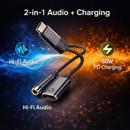 Mizi [2025 Upgraded USB-C to 3.5mm Headphone & Charger Adapter – 2-in-1 Type-C - Image 5