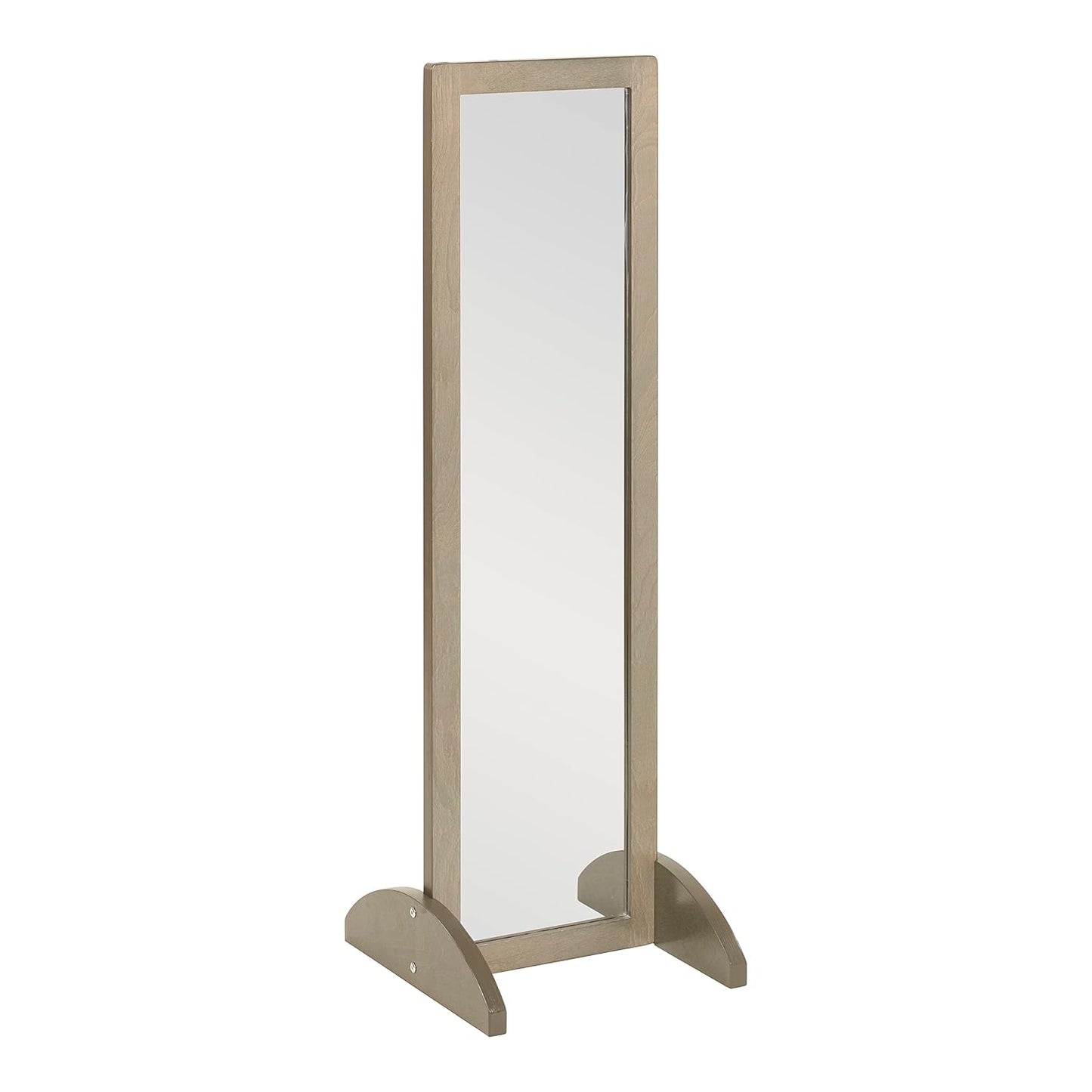 ECR4Kids Double-Sided Wooden Bi-Directional Mirror, Montessori, Grey Wash | Durable birch, GREENGUARD Gold Certified, shatter-resistant mirror, anti-tip feet, vertical & horizontal use, classroom/home
