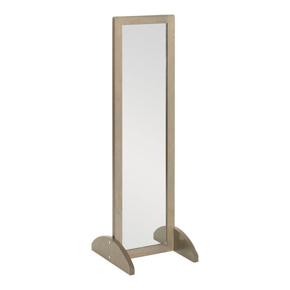 ECR4Kids Double-Sided Wooden Bi-Directional Mirror, Montessori, Grey Wash | Durable birch, GREENGUARD Gold Certified, shatter-resistant mirror, anti-tip feet, vertical & horizontal use, classroom/home