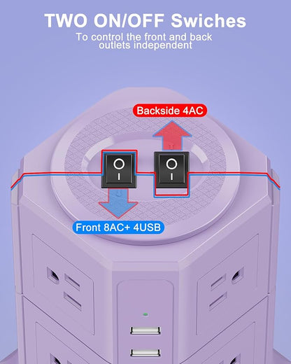 Flat Plug Power Strip Tower - Image 7