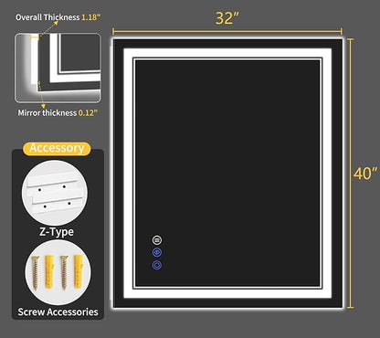 32"x40" LED Bathroom Mirror - Image 9