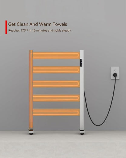 Freestanding Towel Warmer – 5-Bar Heated Towel Rack - Image 6