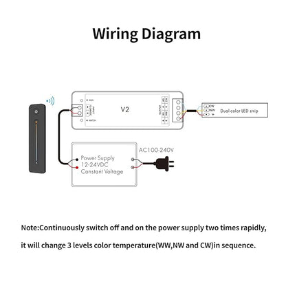 RF Wireless Remote CCT LED Strip Controller Magnetic Wall-Mounted Touch Slide - Image 3