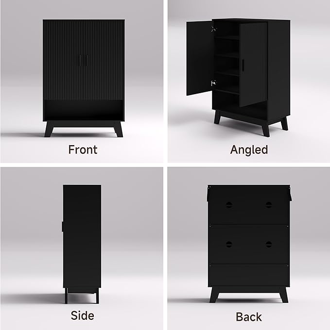 4-Tier Fluted Shoe Cabinet - Image 9