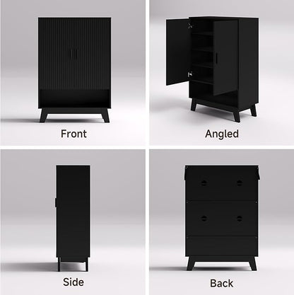 4-Tier Fluted Shoe Cabinet - Image 9