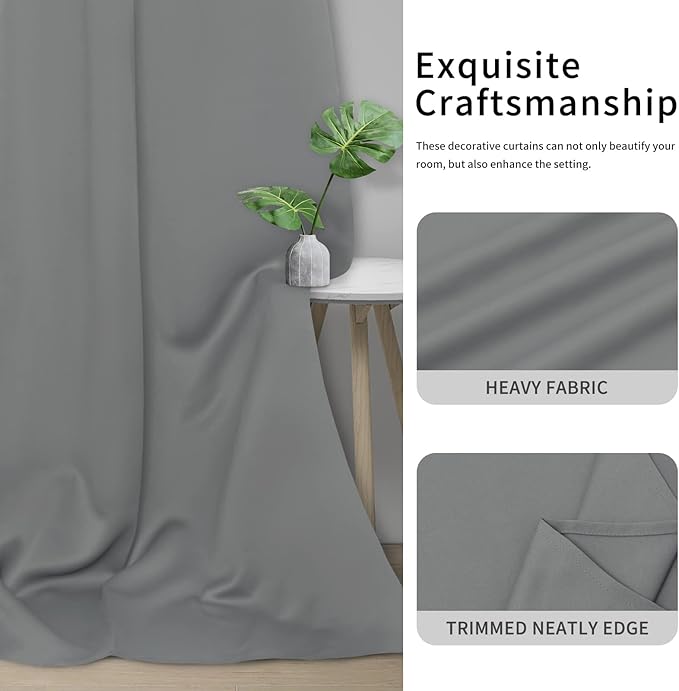 Easy-Going Blackout Curtains for Bedroom, Solid Thermal Insulated Grommet and - Image 5