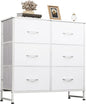 WLIVE White Dresser for Bedroom, 6 Drawer Double Dresser, Fabric Storage Tower by WLIVE