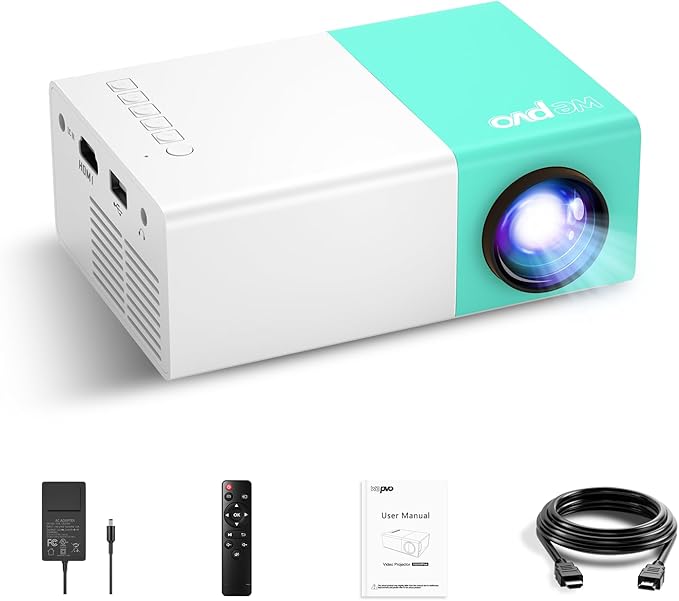 Projector Mini Portable Outdoor Movie Projectors, LED Pico Video Projector by wepvo