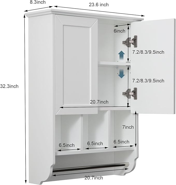 White Bathroom Wall Cabinet - Image 3