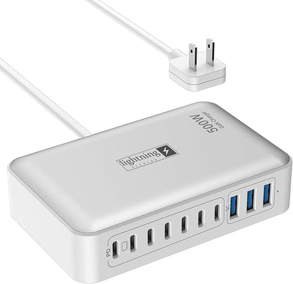 Charging Station for Multiple Devices 500W, 10 Ports Charging Blocks for by lightningofertas