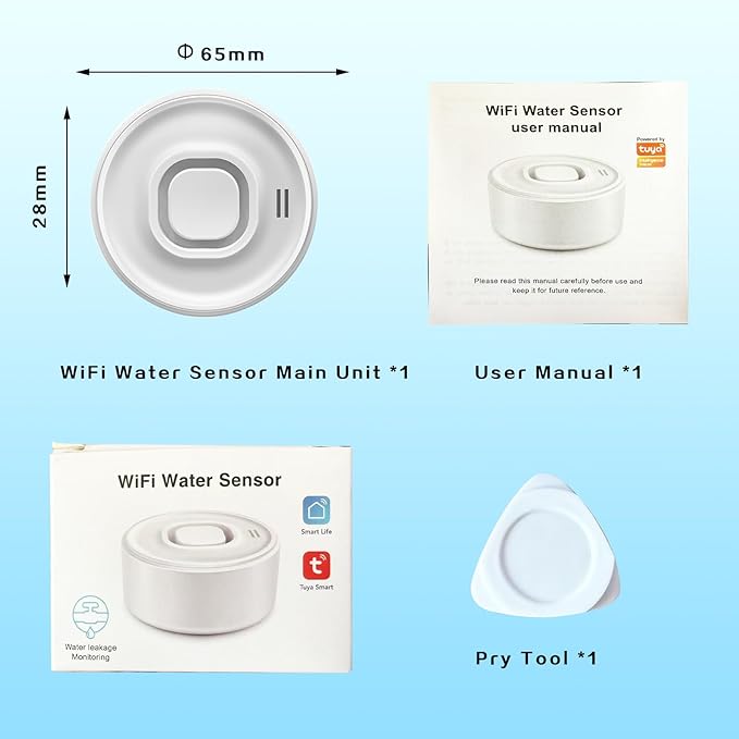 100dB Loud Wireless Water Leak Detector, WiFi Water Leak Sensor - Image 7