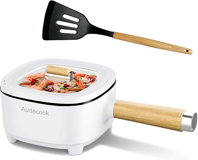Audecook Hot Pot Electric 2L, Cermic Glaze Non-Stick Frying Pan 8 Inch by Audecook