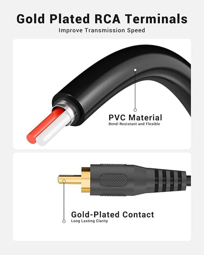 VCELINK RCA Splitter 1 Male to 2 Female Stereo Audio Cable, Car Radio, Digital - Image 3