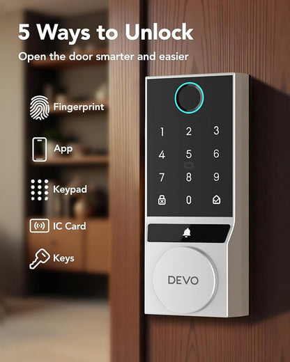 Devo G2 Fingerprint Smart Door Lock, Keyless Entry Door Lock, App Control - Image 3