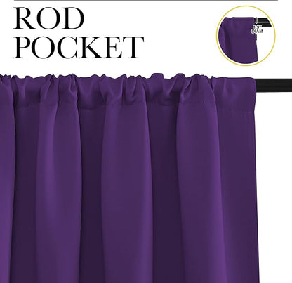 NICETOWN RV Blackout Curtains for Camper Windows, Royal Purple, Kitchen Curtains - Image 2