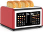 4 Slice Toaster Touch Screen, Stainless Steel Toasters Digital Timer, Dual by Clixane