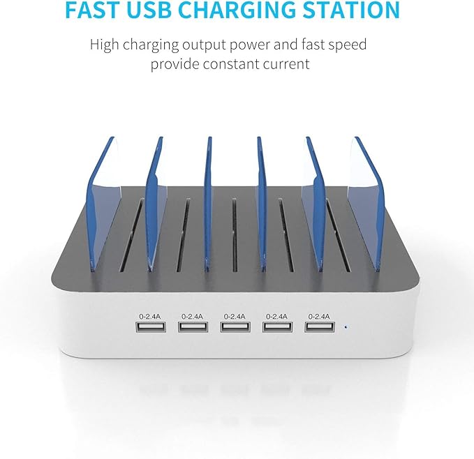 MSTJRY Charging Station for Multiple Devices : 5 Port Multi USB-A Charger - Image 2