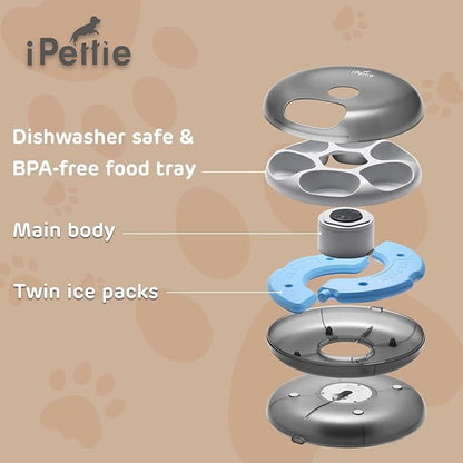 iPettie Donut Frost 6 Meal Cordless Automatic Pet Feeder, Dry & Wet Food - Image 7