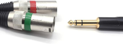 SiYear 10FT 6.35mm TRS Male Plug to 2 Dual XLR Male Stereo Unbalanced Y - Image 3