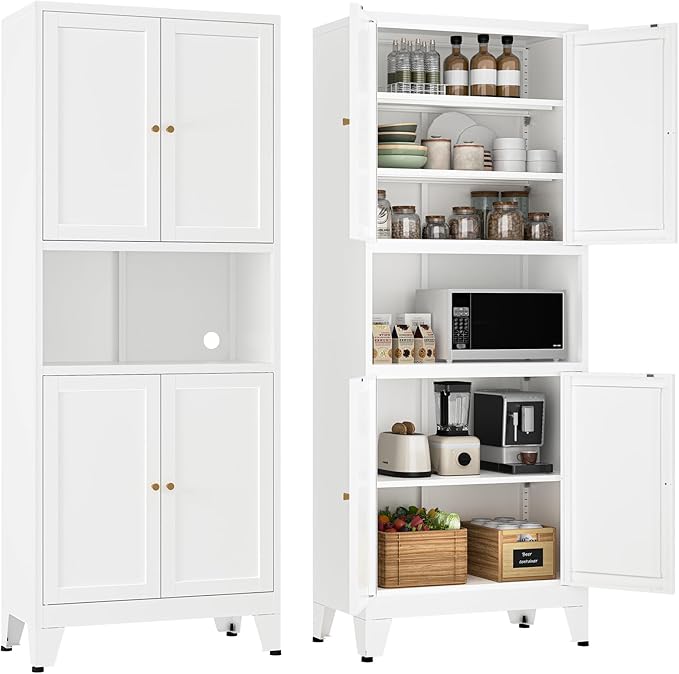 Metal Pantry Storage Cabinet, Microwave Stand by YAUWOHFactoryOutletsColorfulMetalFurniture