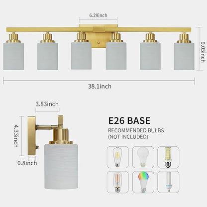 DIKAIDA 6 Light Gold Bathroom Vanity Light - Image 3