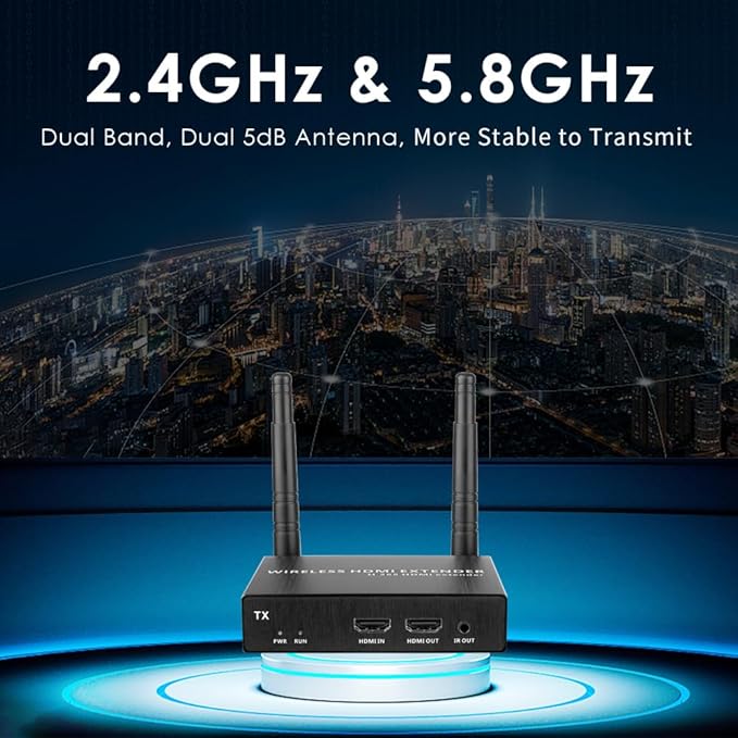 EXVIST 100M 4K@FPS HDMI Wireless Extender Transmitter Receiver W/HDMI Loop-Out - Image 3