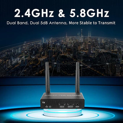 EXVIST 100M 4K@FPS HDMI Wireless Extender Transmitter Receiver W/HDMI Loop-Out - Image 3