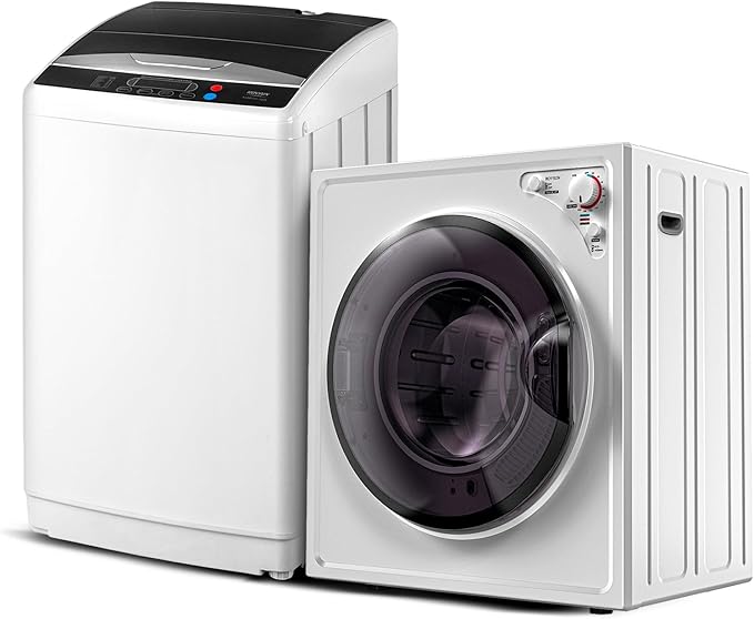 ROVSUN 2.6CuFt Clothes Dryer and 25LBS Full-Automatic Washing Machine Set by ROVSUN