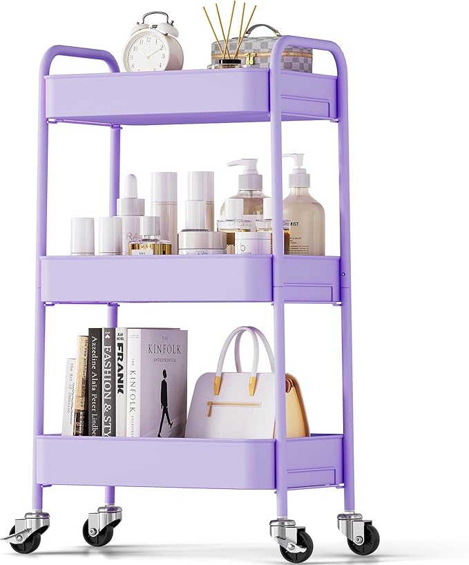 TOOLF 3-Tier Metal Rolling Cart by TOOLF