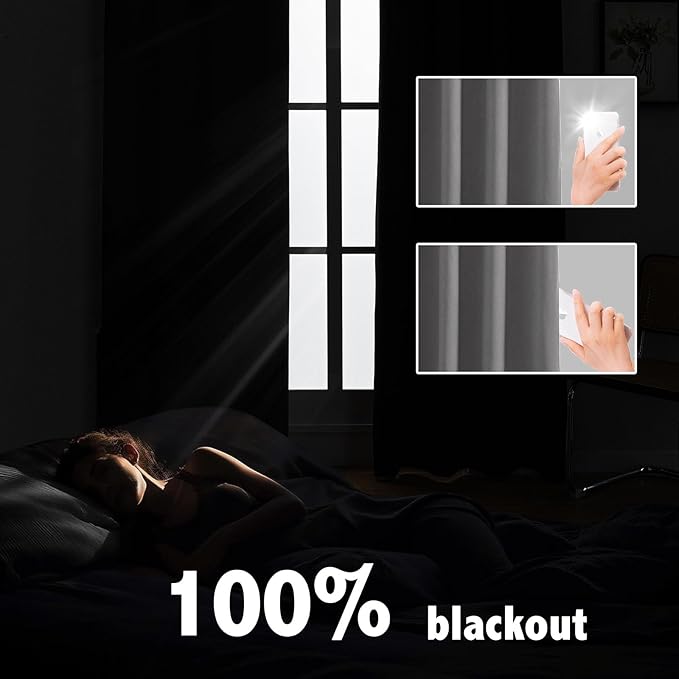 Anytime 100% Blackout Curtain 2 Panels Set, Thermal Insulated Window Drapes - Image 3