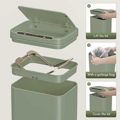 ELPHECO Stainless Steel Office Trash Can Motion Sensor Garbage Can Touchless - Image 8