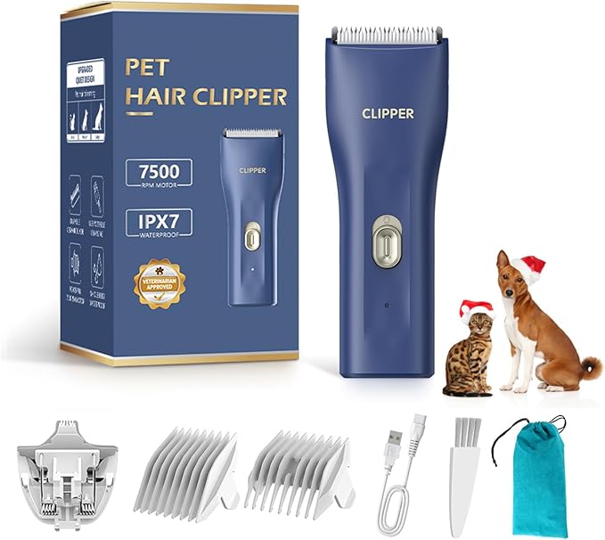 2 in 1 Prowerful Home Professional Dog Grooming Kit Clipper Low Noise USB by Founouly
