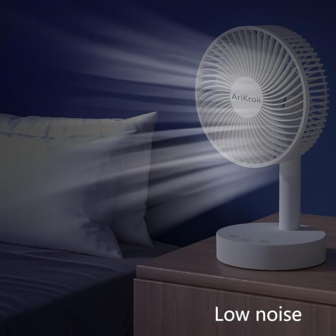 AriKroii USB Desk Fan with Adjustable Tilt 90 Rotation, Ultra-quiet but High - Image 4