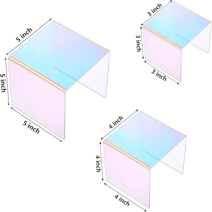 Chuangdi 2 Sets Acrylic Display Risers, Product Stand, Jewelry Display Riser - Image 3