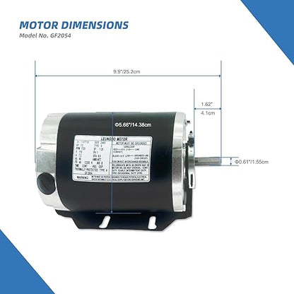 GF2054 Blower Motor 1/2 HP 115 Volt 60Hz 1725RPM 48 Frame Compatible - Image 4