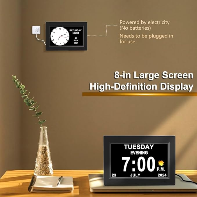 CAZOKASI 8inch Extra Large Impaired Vision Digital Alarm Clock - Image 5