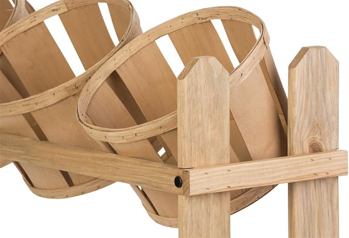 Displays2go Tiered Wooden Display, Floor Standing, 9 Baskets – Oak - Image 4
