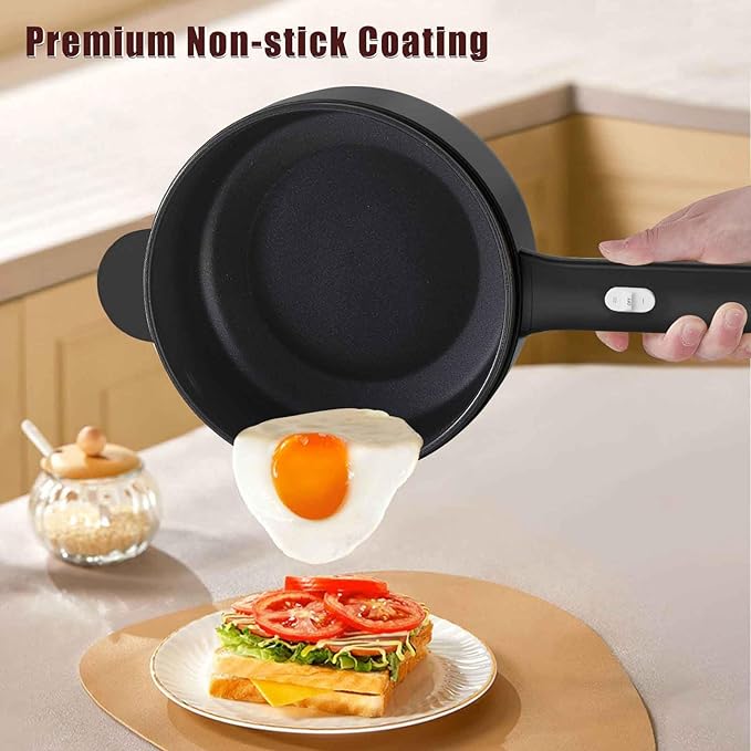 Dezin Electric Cooker, 2L Non-Stick Sauté Pan, Rapid Noodles Cooker, Mini Pot - Image 3