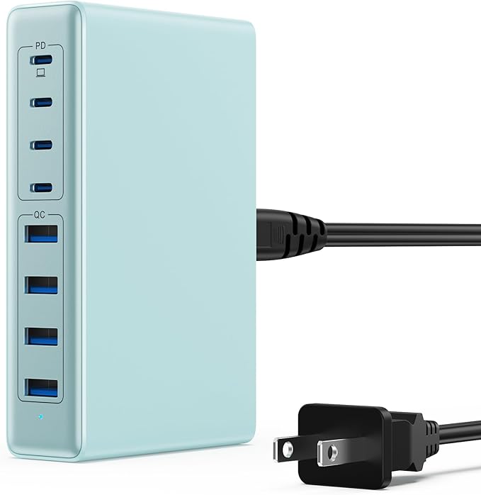 200W USB C Charger Block, GaN IV Charging Station 8 Ports, QC4.0 Fast Charging by LanLuk