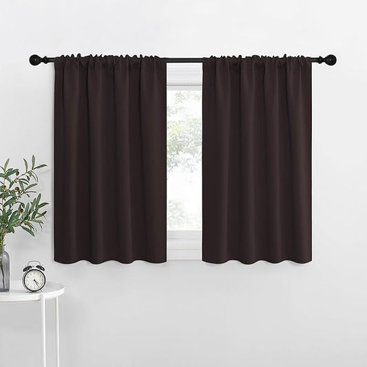 NICETOWN RV Blackout Curtains for Camper Windows, Toffee Brown, Kitchen Curtains by NICETOWN