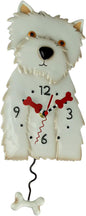 Enesco Allen Designs Westin the West Highland Terrier Dog Sculpted Pendulum Wall Clock, 15 Inch, White