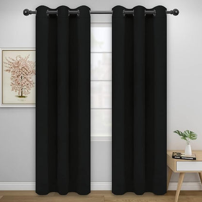 Easy-Going Blackout Curtains for Bedroom, Solid Thermal Insulated Grommet and by Easy-Going