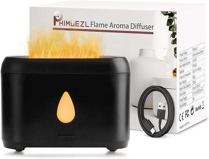 Flame Diffuser for Essential Oils, 200ml Ultrasonic Aroma Diffusers by Phimuezl
