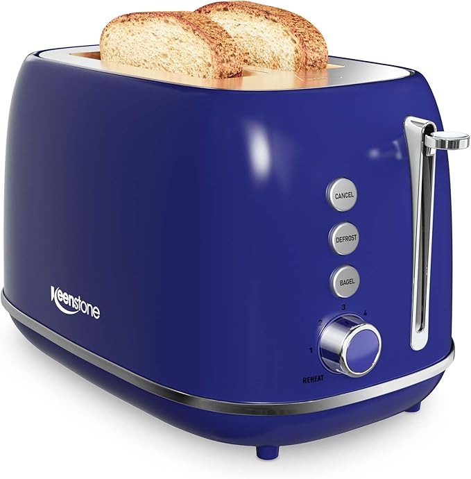 Keenstone Retro 2-Slice Stainless Steel Toaster by Keenstone