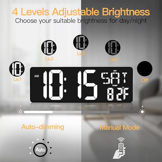 XREXS Large Digital Wall Clock - Image 5