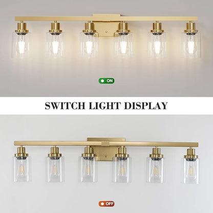 DIKAIDA 6 Light Gold Bathroom Vanity Light, Bathroom Light Fixtures - Image 5